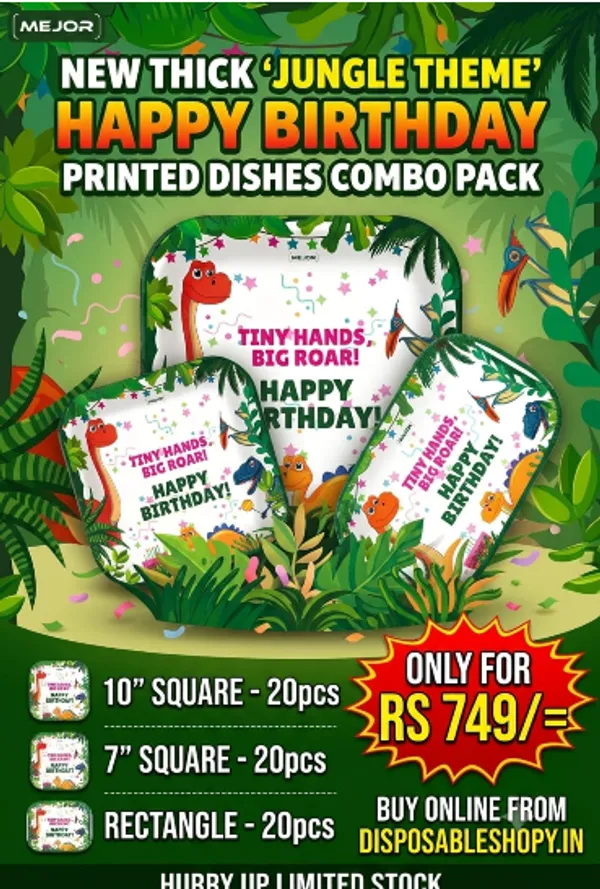 Combo_of_"Jungle_Birthday_Party"_Print_Sturdy_Export_Quality_Paper_Dishes_(20pcs_each)