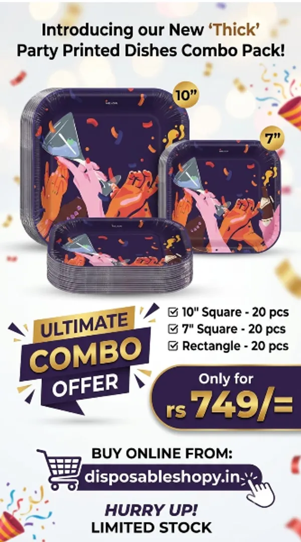 Combo_of_"Party"_Print_Sturdy_Export_Quality_Paper_Dishes_(20pcs_each)