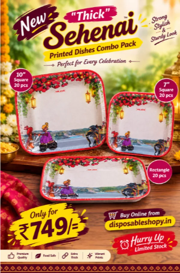 Combo_of_"Sehenai_Theme"_Print_Sturdy_Export_Quality_Paper_Dishes_(20pcs_each)