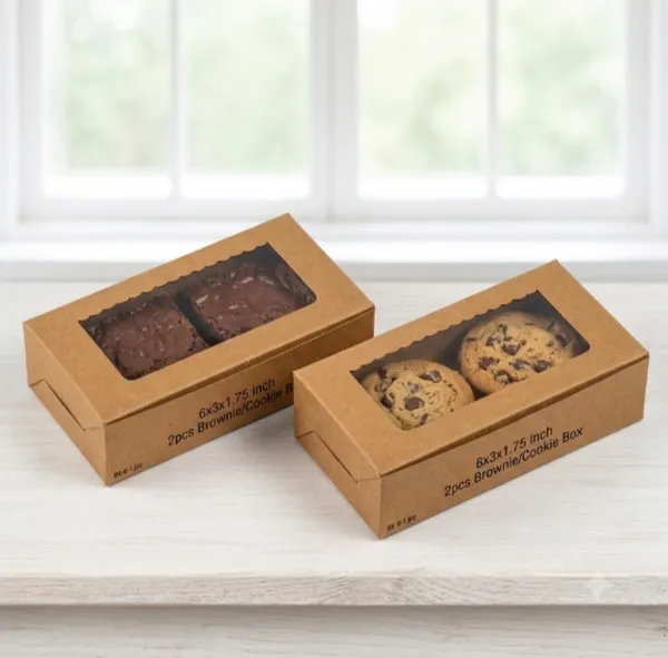 Kraft_Window_Folding_Brownie_Cookie_Box_6X6X1.75_Inch_-_6_X_6_X_1.75In