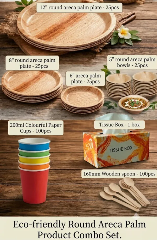Eco-Friendly_Combo_of_Round_Areca_Palm_Leaf_Plates_&_Bowls_