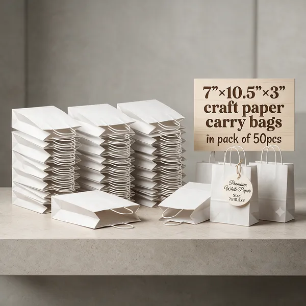 7"x10.5"x3"_white_plain_90GSM_carry_bags