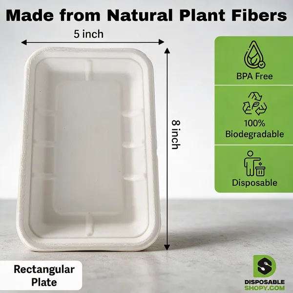 5x8_inch_rectangle_flat_sugarcane_tray_(100pcs)