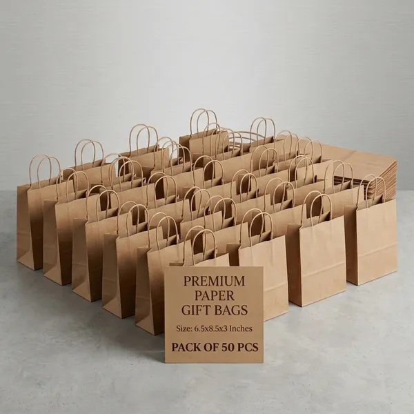 White_And_Brown_Printed_Paper_Carry_Bag_190Gsm_For_Shopping_-_8_x10_x4_In