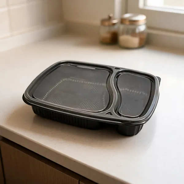 2_compartment_black_meal_tray_with_transparent_lids_175x220x35