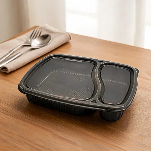 2_compartment_black_meal_tray_with_transparent_lids_175x220x35