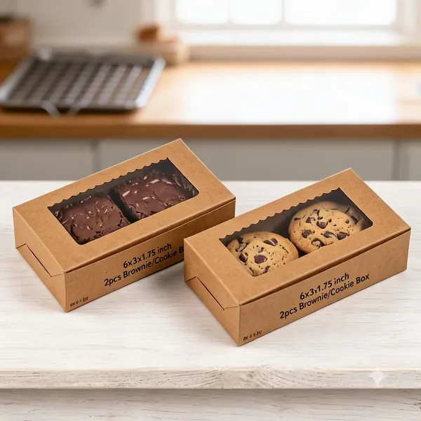 Kraft_Window_Folding_Brownie_Cookie_Box_6X6X1.75_Inch_-_6_X_6_X_1.75In