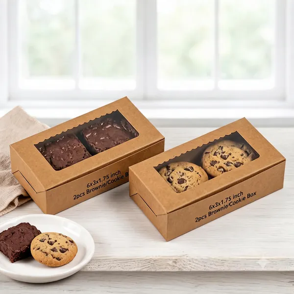 Kraft_Window_Folding_Brownie_Cookie_Box_6X6X1.75_Inch_-_6_X_6_X_1.75In