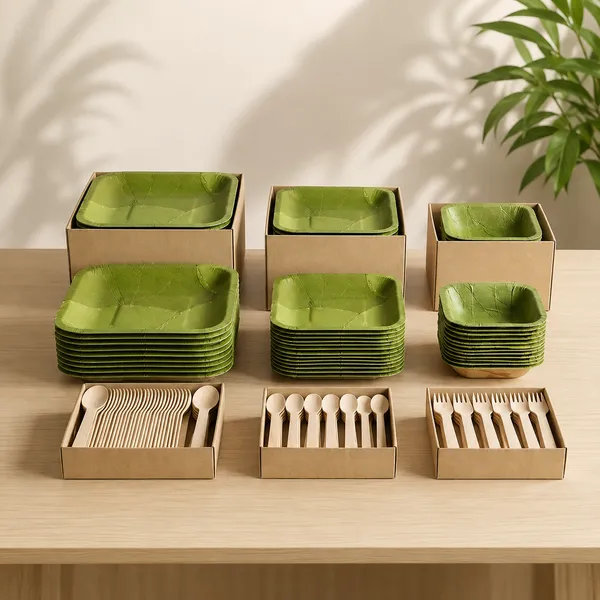 Combo_of_Green_Saili_Leaf_Plates_&_Wooden_Cutlery