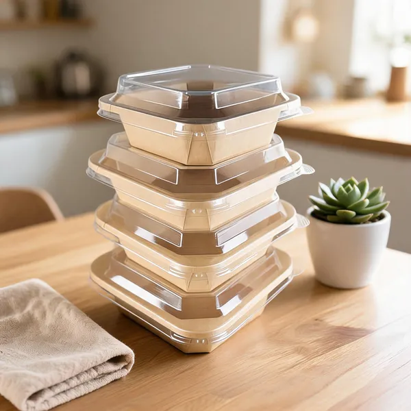 Kraft_Square_Food_Container_With_Clear_Lid_1000Ml_-_1000_Ml