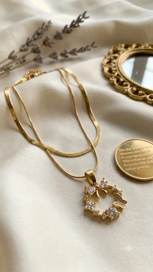 Golden_Stainless_Steel_Layered_Choker_Pendant_Necklace_For_Women
