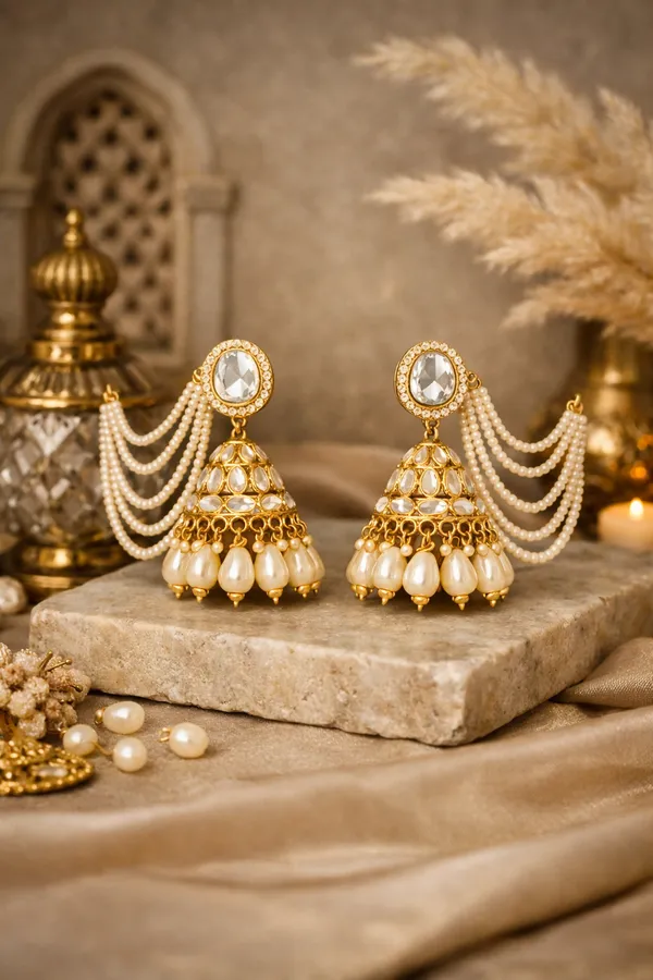 Multicolor_Alloy_Pearl_Jhumka_Earrings_For_Women