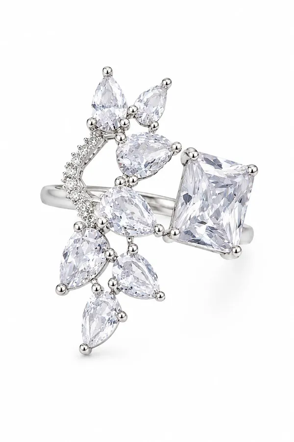 Silver_Alloy_Floral_Clear_Stone_Statement_Ring_For_Women