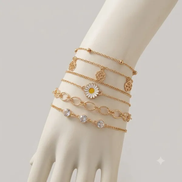 Golden_Alloy_Butterfly_Charm_Bracelet_Set_For_Women