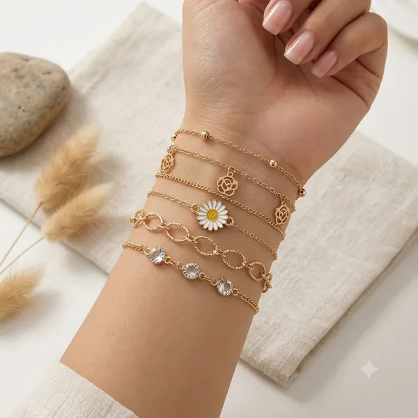 Golden_Alloy_Butterfly_Charm_Bracelet_Set_For_Women
