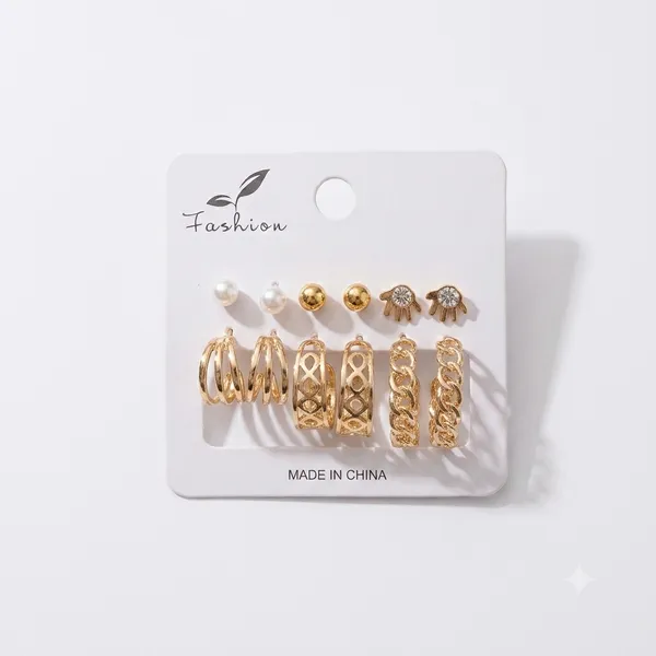 Golden_Alloy_Assorted_Stud_And_Hoop_Earrings_Set_For_Women