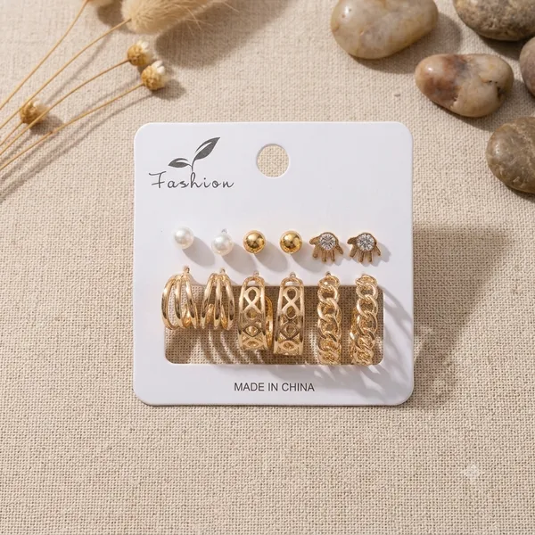 Golden_Alloy_Assorted_Stud_And_Hoop_Earrings_Set_For_Women