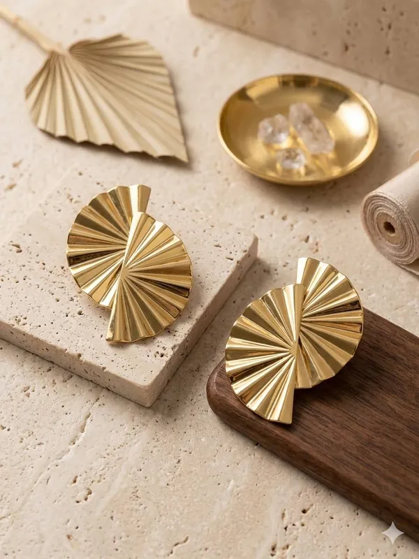 Golden_Alloy_Fan-Shaped_Statement_Earrings_For_Women