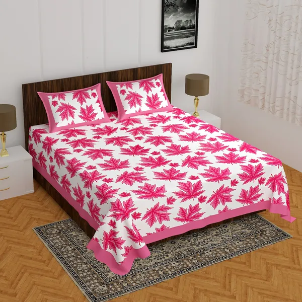 Pink_Patti_Cotton_Floral_Print_Double_Bedsheet_With_Pillow_Covers