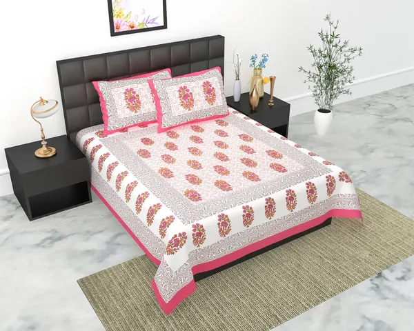 Gamla_Buta_Pink_Cotton_Traditional_Floral_Print_King_Size_Bedsheet_With_Pillow_Covers
