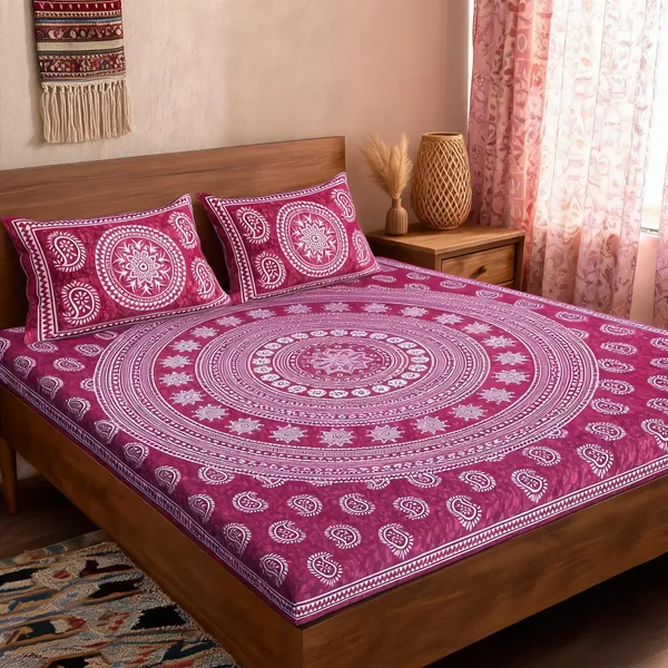 Carry_Pink_Chakra_Cotton_Mandala_Print_Double_Bedsheet_With_Pillow_Covers