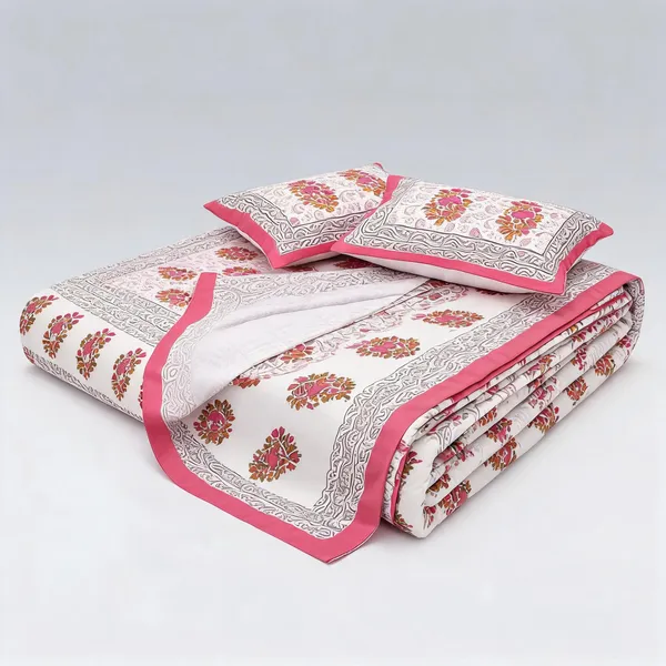 Gamla_Buta_Pink_Cotton_Traditional_Floral_Print_King_Size_Bedsheet_With_Pillow_Covers