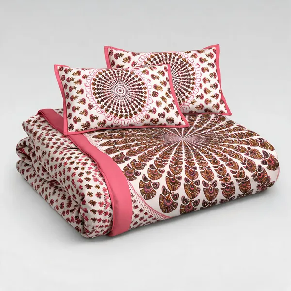 Mor_Pankh_Pink_King_Size_Bedsheet_With_Pillow_Covers