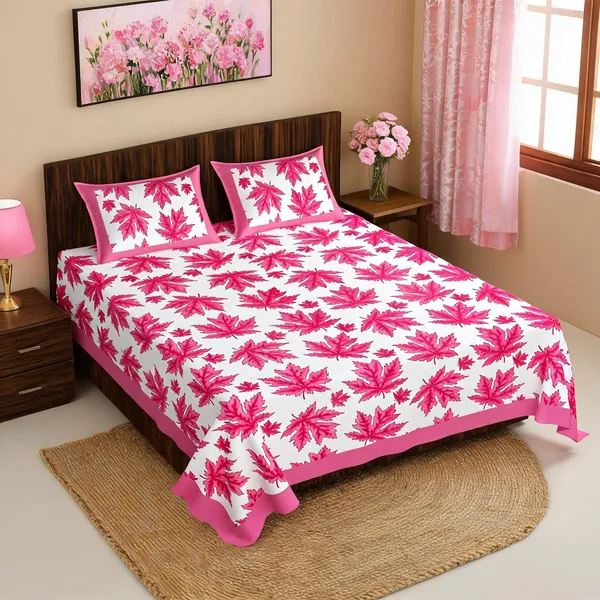 Pink_Patti_Cotton_Floral_Print_Double_Bedsheet_With_Pillow_Covers