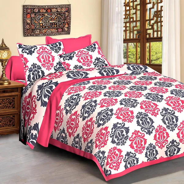 Pink_City_Pink_King_Size_Bedsheet_With_Pillow_Covers