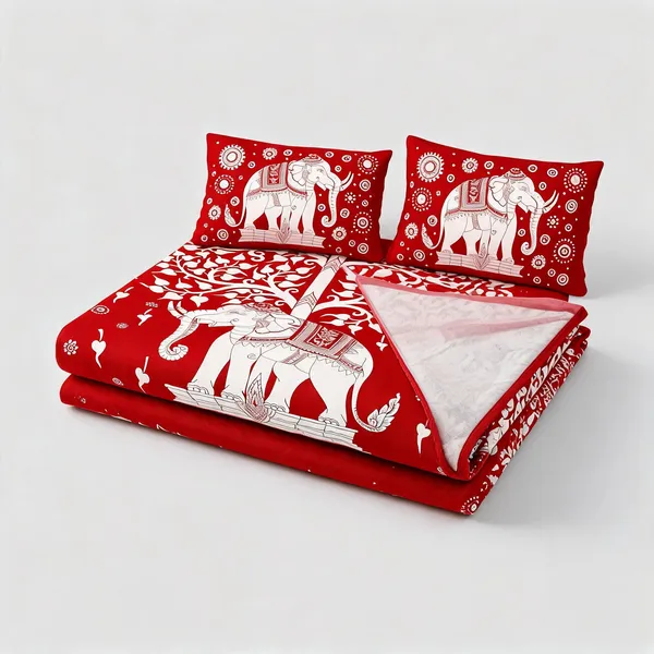 Hathi_Ped_Red_Cotton_Double_Bedsheet_With_Pillow_Covers