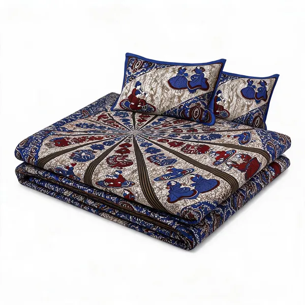 Gudiya_Blue_Cotton_Mandala_Print_Double_Bedsheet_With_2_Pillow_Covers