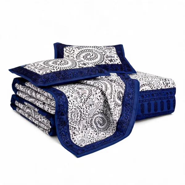 Aadi_Manav_Blue_Cotton_Mandala_Print_King_Size_Bedsheet_With_Pillow_Covers