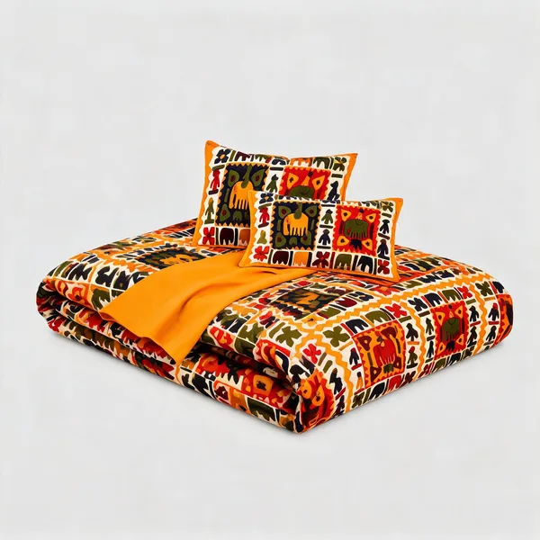 City_Hathi_Yellow_Cotton_King_Size_Bedsheet_With_Pillow_Covers