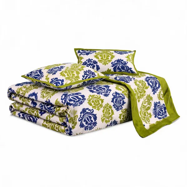 Pink_City_Green_White_Blue_Damask_Print_King_Size_Bedsheet_With_Pillow_Covers