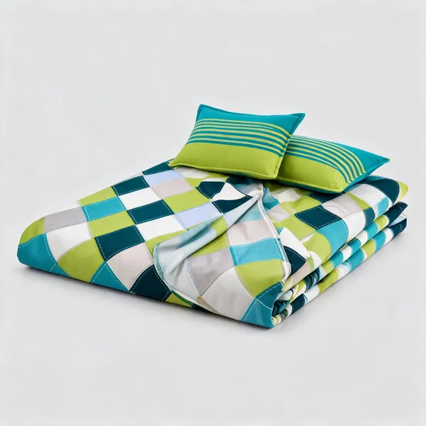 Ahamdabadi_Chokda_Green_Cotton_Geometric_King_Size_Bedsheet_With_Pillow_Covers