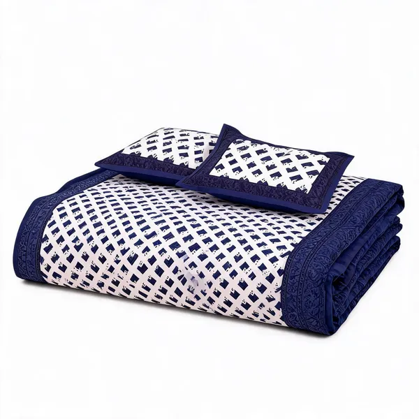 Chips_Blue_Cotton_Geometric_Print_King_Size_Bedsheet_With_Pillow_Covers