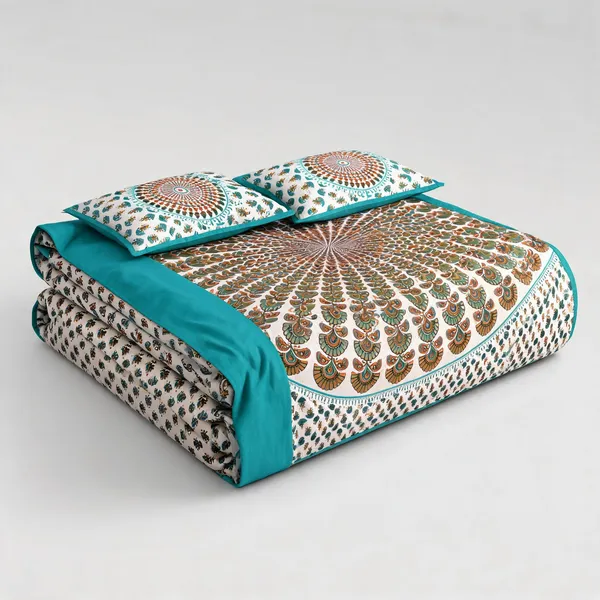 Mor_Pankh_Sea_Green_Cotton_Turquoise_Mandala_Print_King_Size_Bedsheet_With_Pillow_Covers