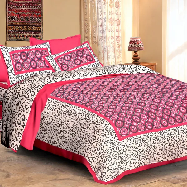 Gola_Pink_Cotton_Printed_King_Size_Bedsheet_With_Pillow_Covers