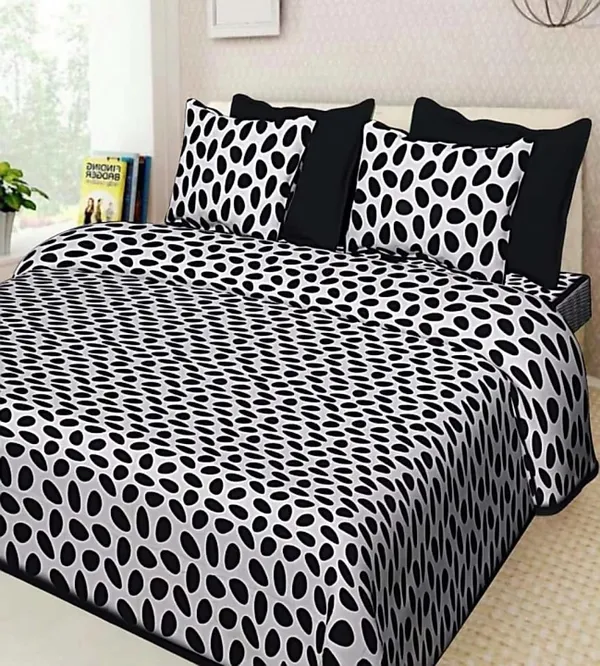 Anda_Black_Polka_Dot_Pattern_Bedsheet_Set_With_Pillow_Covers