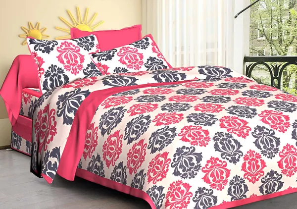 Pink_City_Pink_King_Size_Bedsheet_With_Pillow_Covers