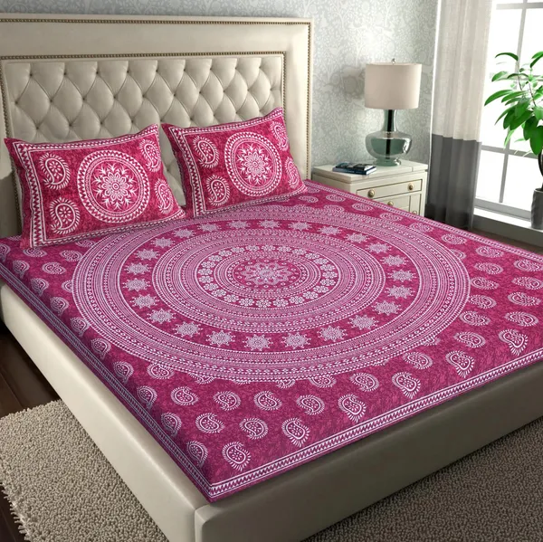 Carry_Pink_Chakra_Cotton_Mandala_Print_Double_Bedsheet_With_Pillow_Covers