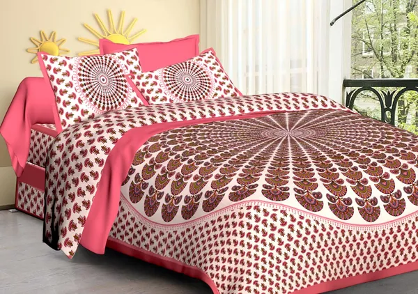 Mor_Pankh_Pink_King_Size_Bedsheet_With_Pillow_Covers