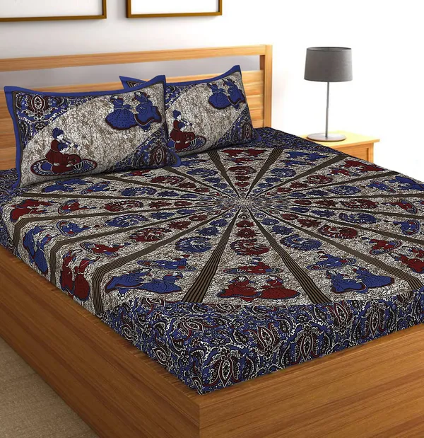 Gudiya_Blue_Cotton_Mandala_Print_Double_Bedsheet_With_2_Pillow_Covers