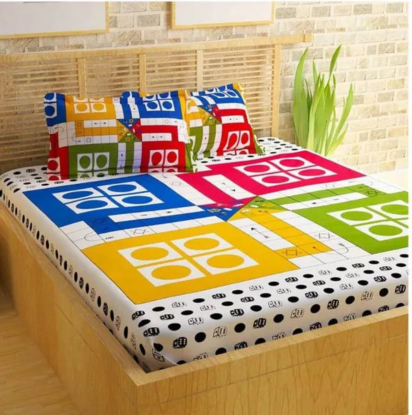 Cotton_Ludo_Print_Double_Bedsheet_With_2_Pillow_Covers
