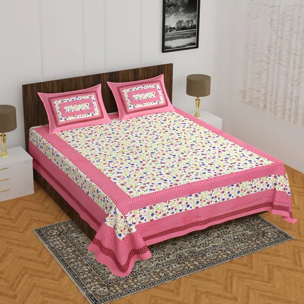 Bindiya_Pink_Cotton_Floral_Print_Double_Bedsheet_With_2_Pillow_Covers