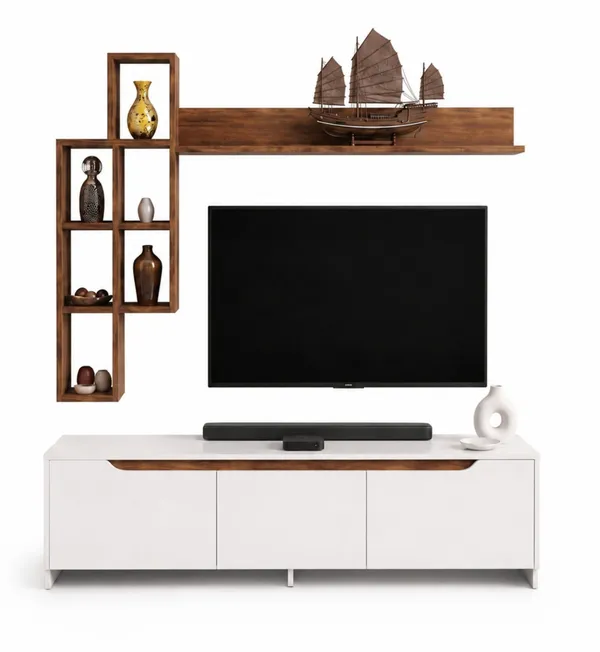 Spyder_Craft_D1_Tv_Unit_With_Wall_Shelf_Tv_Stand_With_Bookshelf_Wall_Mounted_Shelf_Modern_Leg_180Cm_White_Miniature_Walnut_M16_Brown