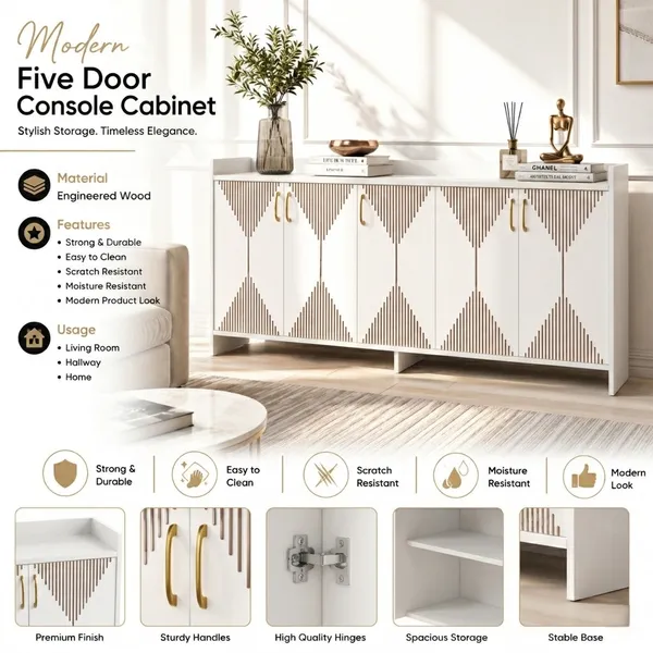 Spydercraft_Matte_Finish_Meko_Console_Table_Modern_White_Console_Table_Stylish_Storage_Cabinet_For_Living_Room_Entryway_Do_It_Yourself_Product