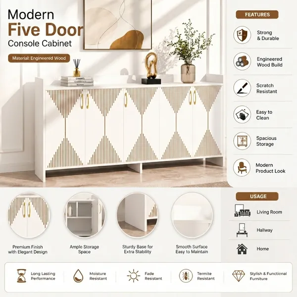 Spydercraft_Matte_Finish_Meko_Console_Table_Modern_White_Console_Table_Stylish_Storage_Cabinet_For_Living_Room_Entryway_Do_It_Yourself_Product