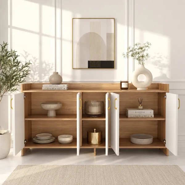 Spydercraft_Matte_Finish_Meko_Console_Table_Modern_Nice_Lyon_White_Console_Table_Stylish_Storage_Cabinet_For_Living_Room_Entryway_Do_It_Yourself_Product