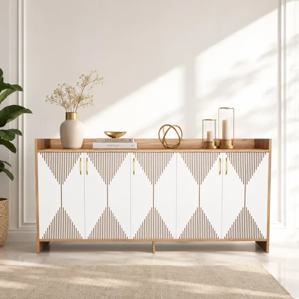 Spydercraft_Matte_Finish_Meko_Console_Table_Modern_Nice_Lyon_White_Console_Table_Stylish_Storage_Cabinet_For_Living_Room_Entryway_Do_It_Yourself_Product
